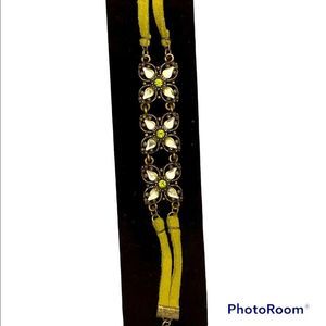 NWOT Jeweled and Suede Bracelet-Green